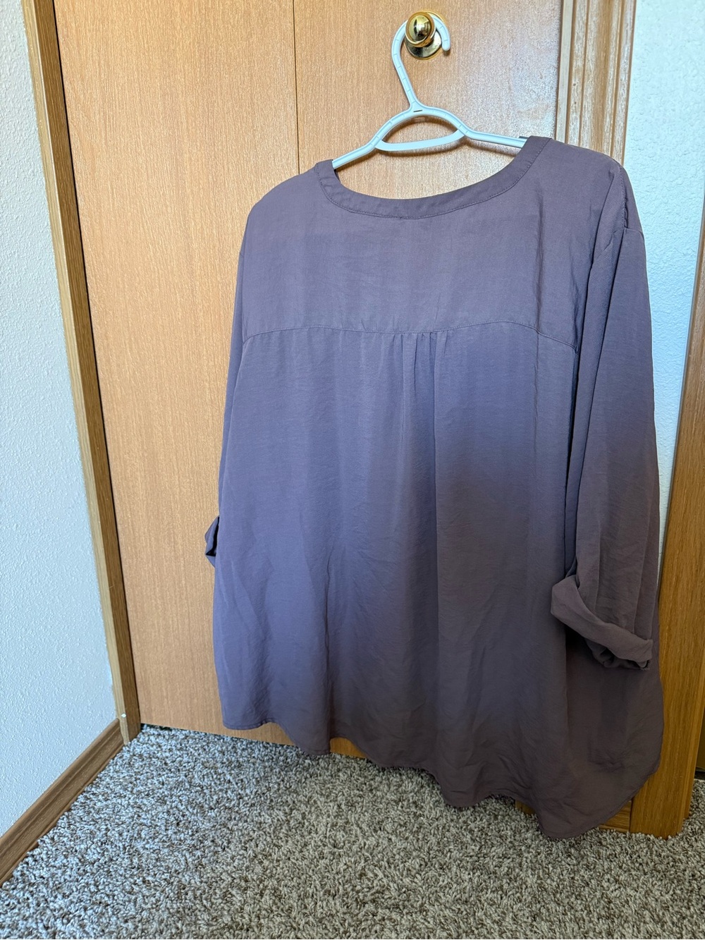 Maurices Plum V-Neck Roll-Tab Tunic - Picture 3 of 4